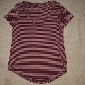 Magenta and white striped shirt
